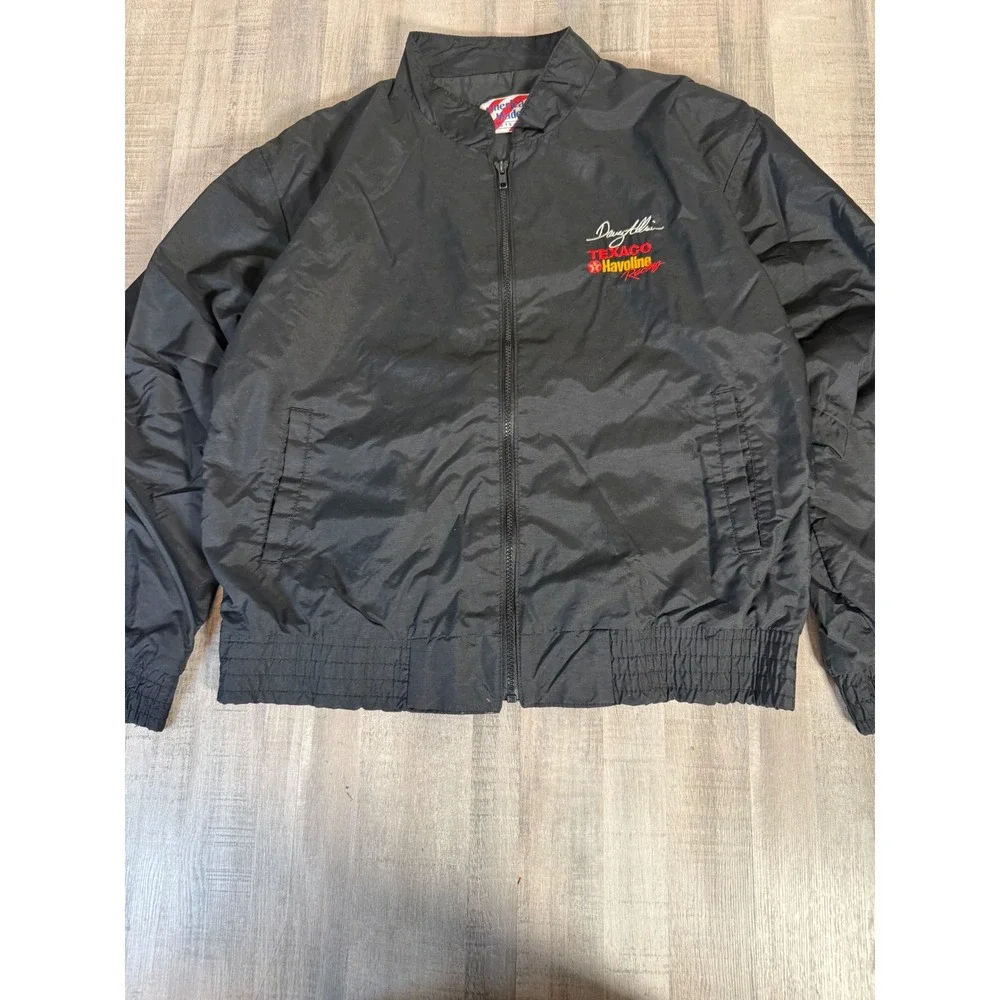 Vintage Davey Allison Texaco Havoline Racing Jacket Black Mens Large USA Made